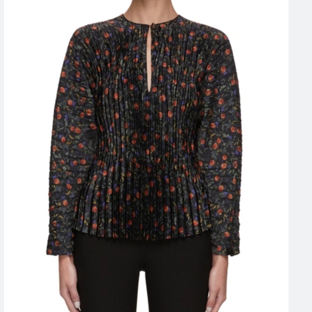 Vince pleated print blouse